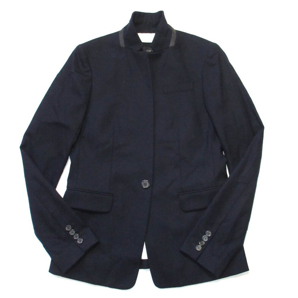 NWoT J.Crew Regent Blazer in Navy Wool Flannel Single Button Jacket 4T $198